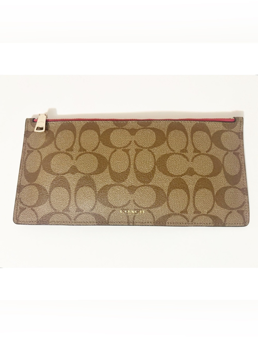 Coach Crossbody Purse Bag w/Pop-Up Pouch, Raspberry Purse, Tan/Brown Pouch - Picture 11 of 13